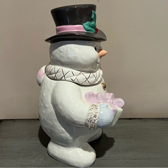 Lenox Snowman 24K trim cookie jar Christmas - Picture 10 of 10